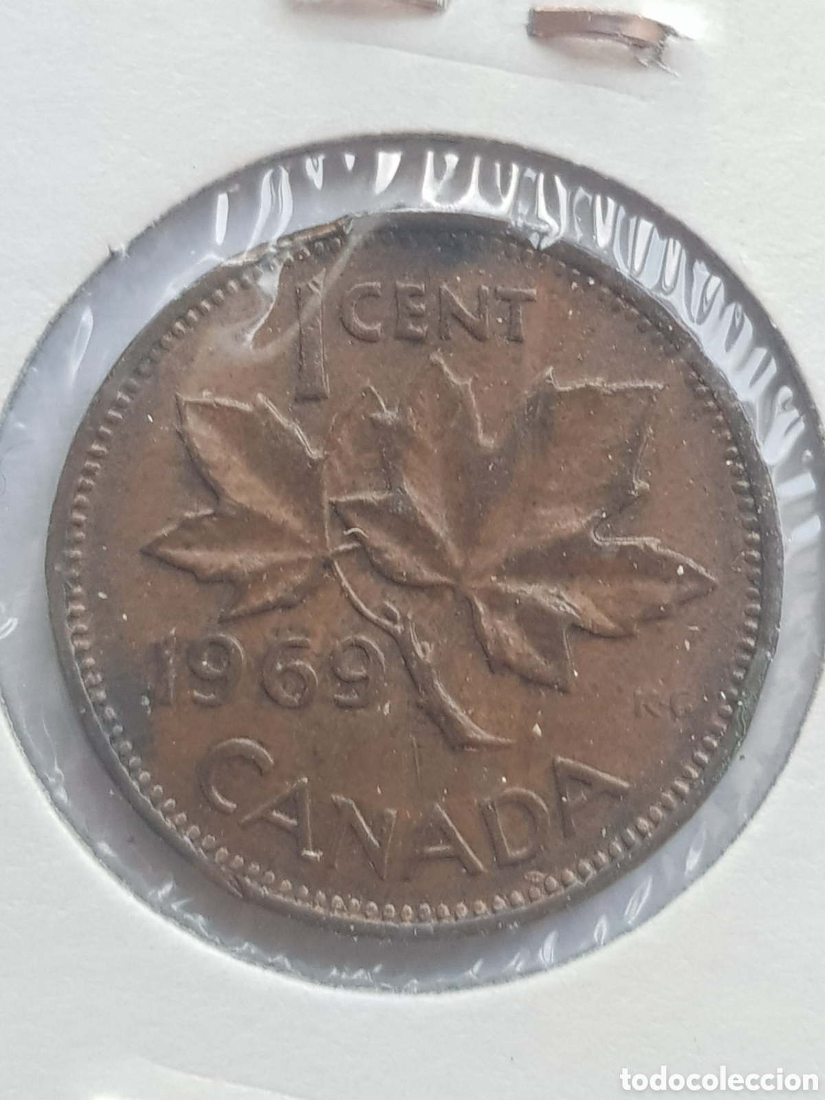 Monedas antiguas de Am&eacute;rica: 1 cent 1969 Canad&aacute; Dollar - Foto 3