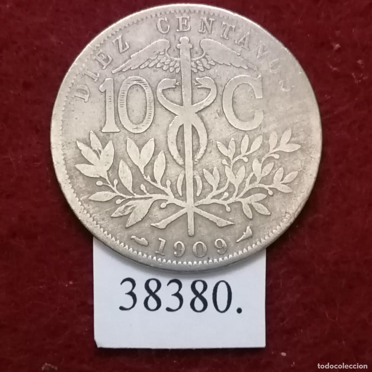 Monedas antiguas de Am&eacute;rica: Bolivia 10 centavos 1909, centimos - Foto 1