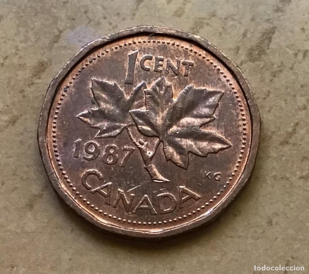 Monedas antiguas de Am&eacute;rica: 1 centavo de Canad&aacute;. A&ntilde;o 1987 - Foto 1