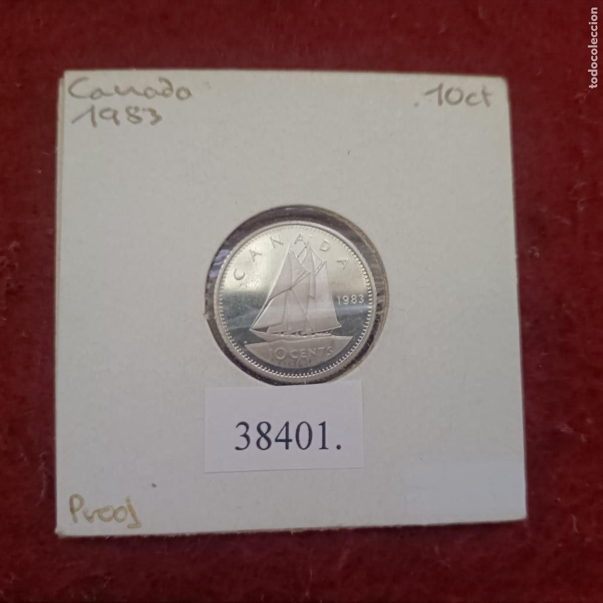Monedas antiguas de Am&eacute;rica: Canad&aacute; 10 centimos 1983, prueba, proof, - Foto 1