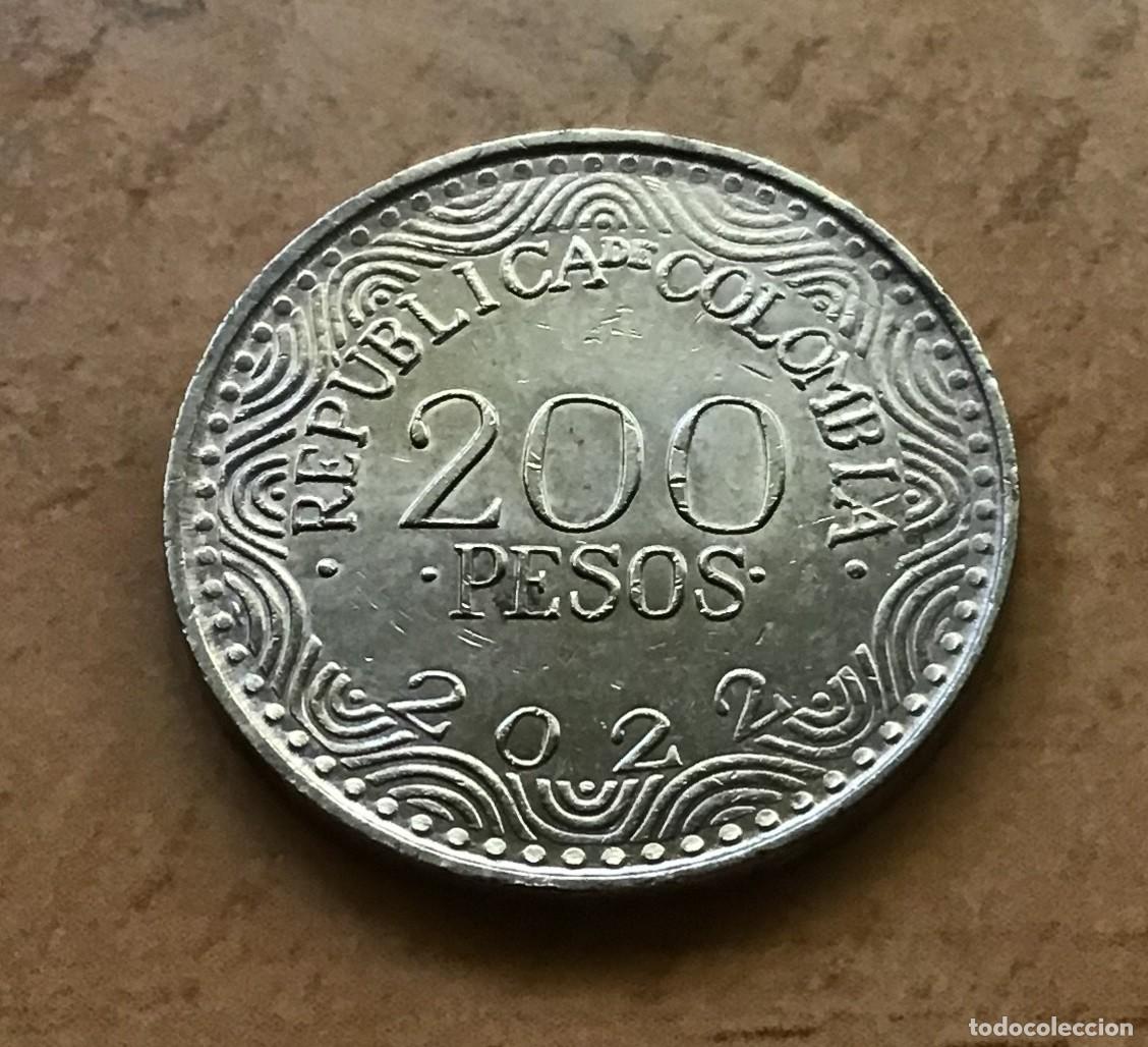 Monedas antiguas de Am&eacute;rica: 200 pesos de Colombia. A&ntilde;o 2022