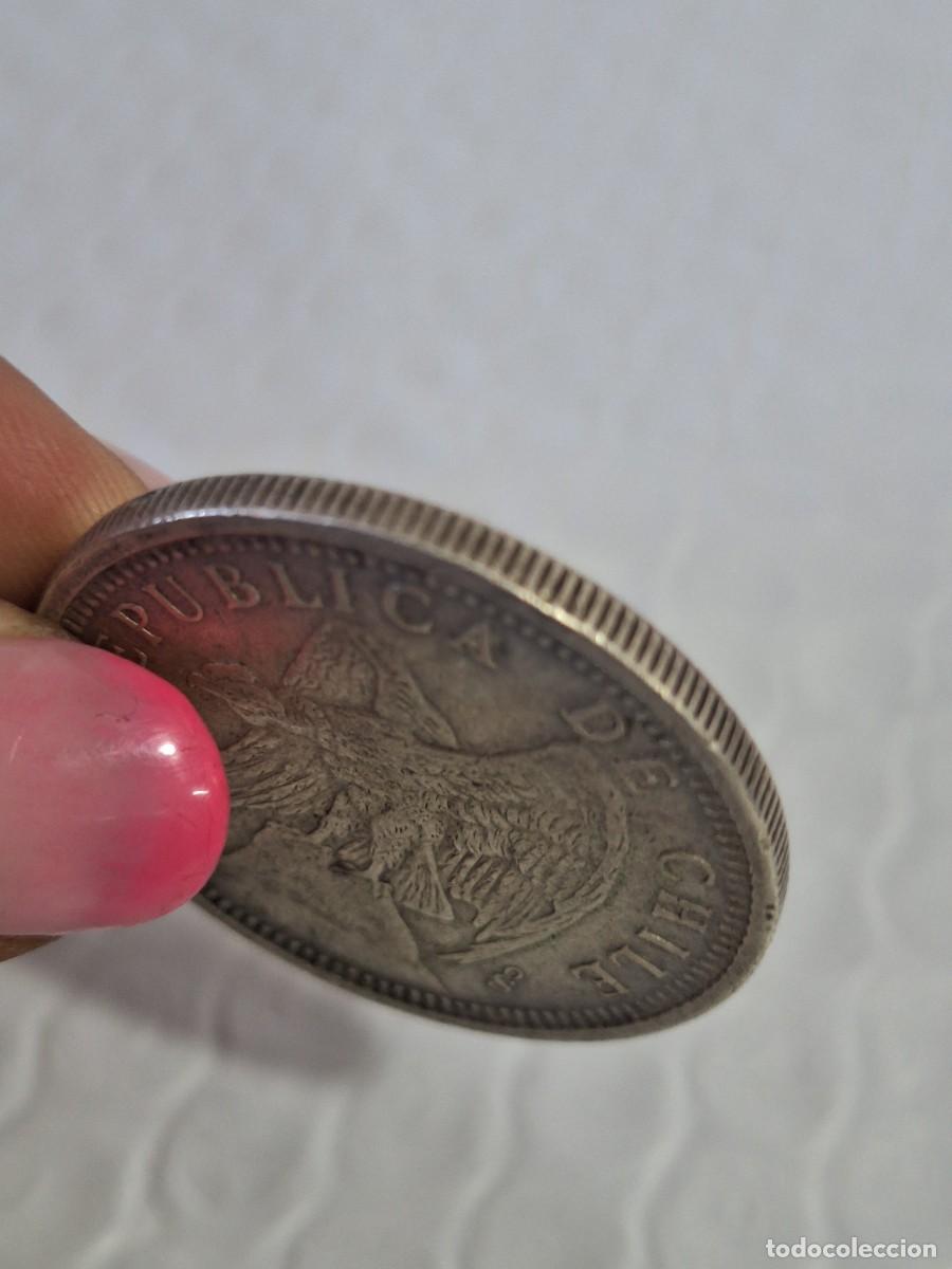 Monedas antiguas de Am&eacute;rica: MONEDA DE 5 PESOS DE CHILE DE 1927 - Foto 2