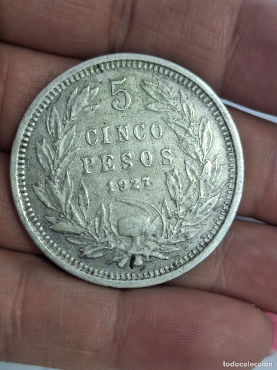 Monedas antiguas de Am&eacute;rica: MONEDA DE 5 PESOS DE CHILE DE 1927 - Foto 4