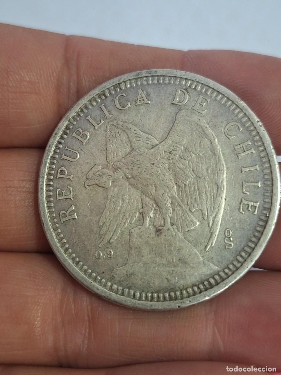 Monedas antiguas de Am&eacute;rica: MONEDA DE 5 PESOS DE CHILE DE 1927 - Foto 5