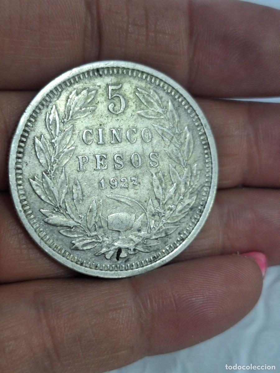 Monedas antiguas de Am&eacute;rica: MONEDA DE 5 PESOS DE CHILE DE 1927 - Foto 7