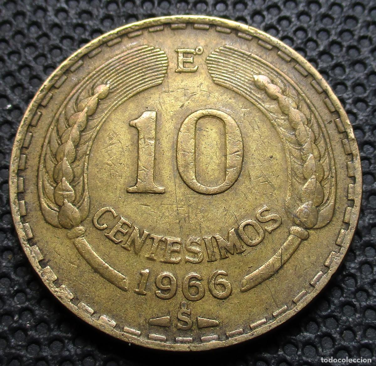 Monedas antiguas de Am&eacute;rica: CHILE 10 CENTESIMOS 1966 (MI-199) - Foto 2