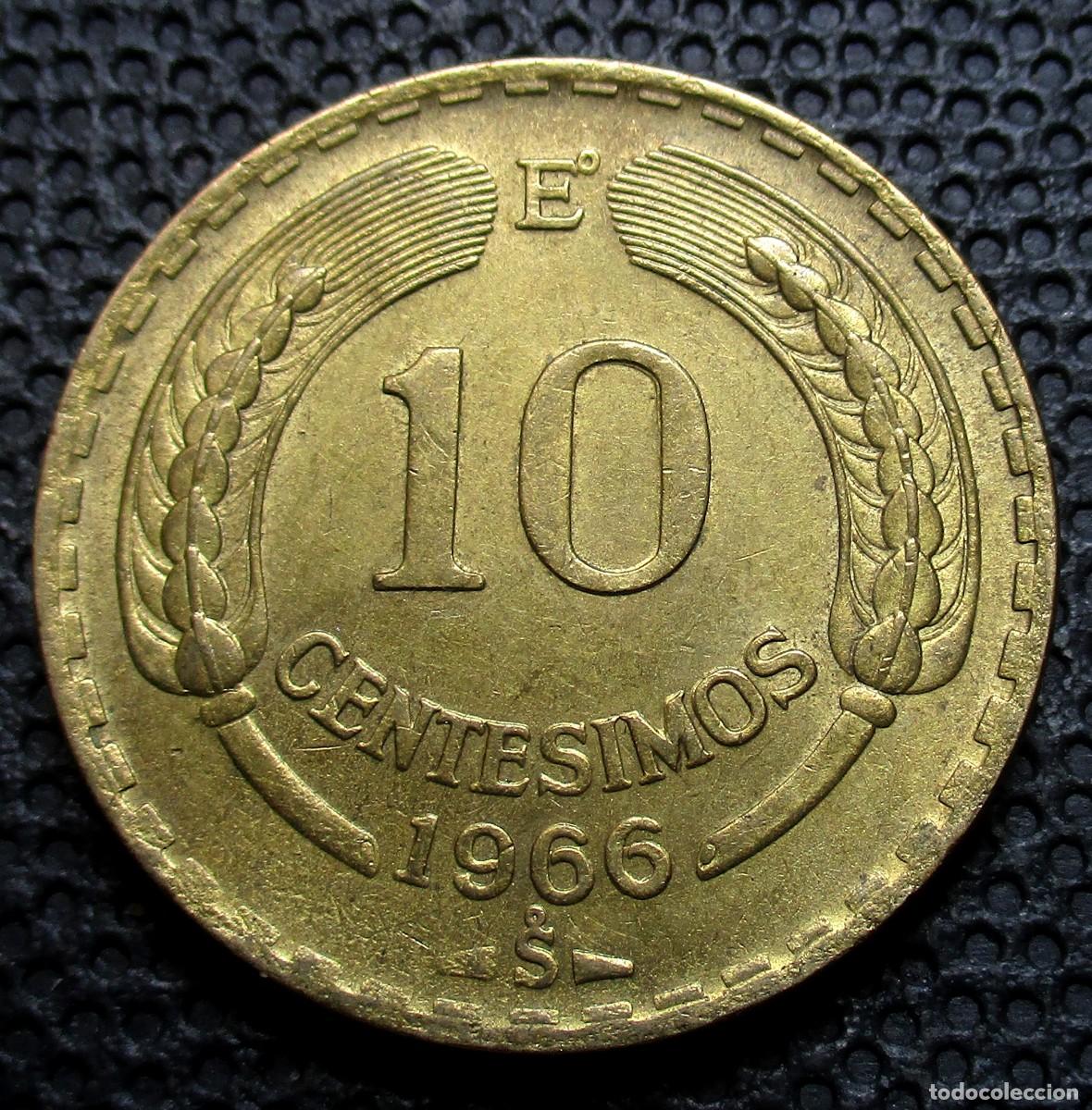 Monedas antiguas de Am&eacute;rica: CHILE 10 CENTESIMOS 1966 (MI-200) - Foto 2