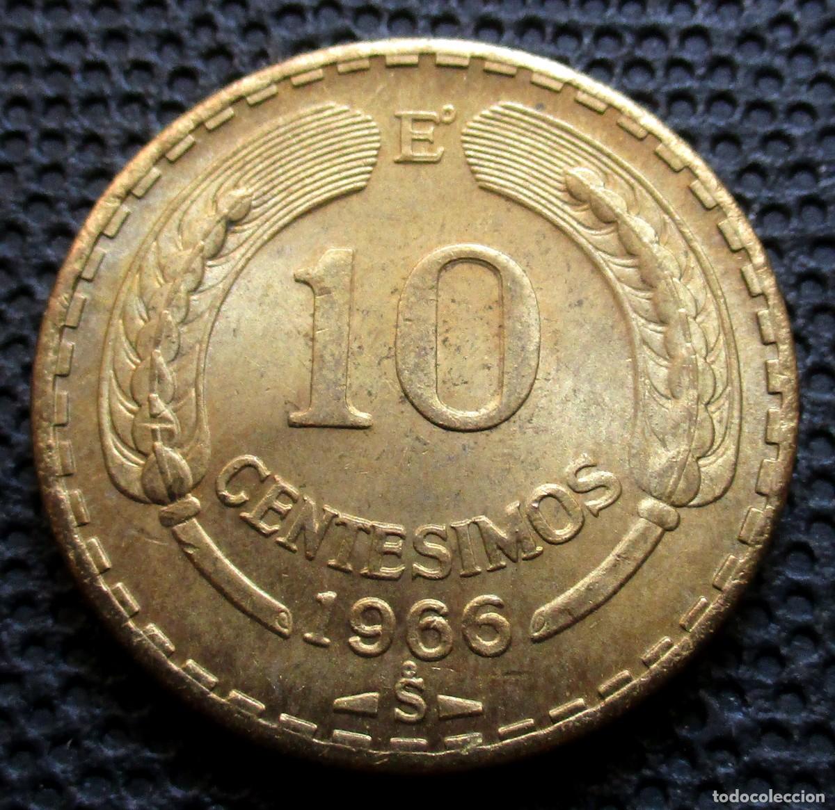Monedas antiguas de Am&eacute;rica: CHILE 10 CENTESIMOS 1966 -SIN CIRCULAR- (MI-201) - Foto 2