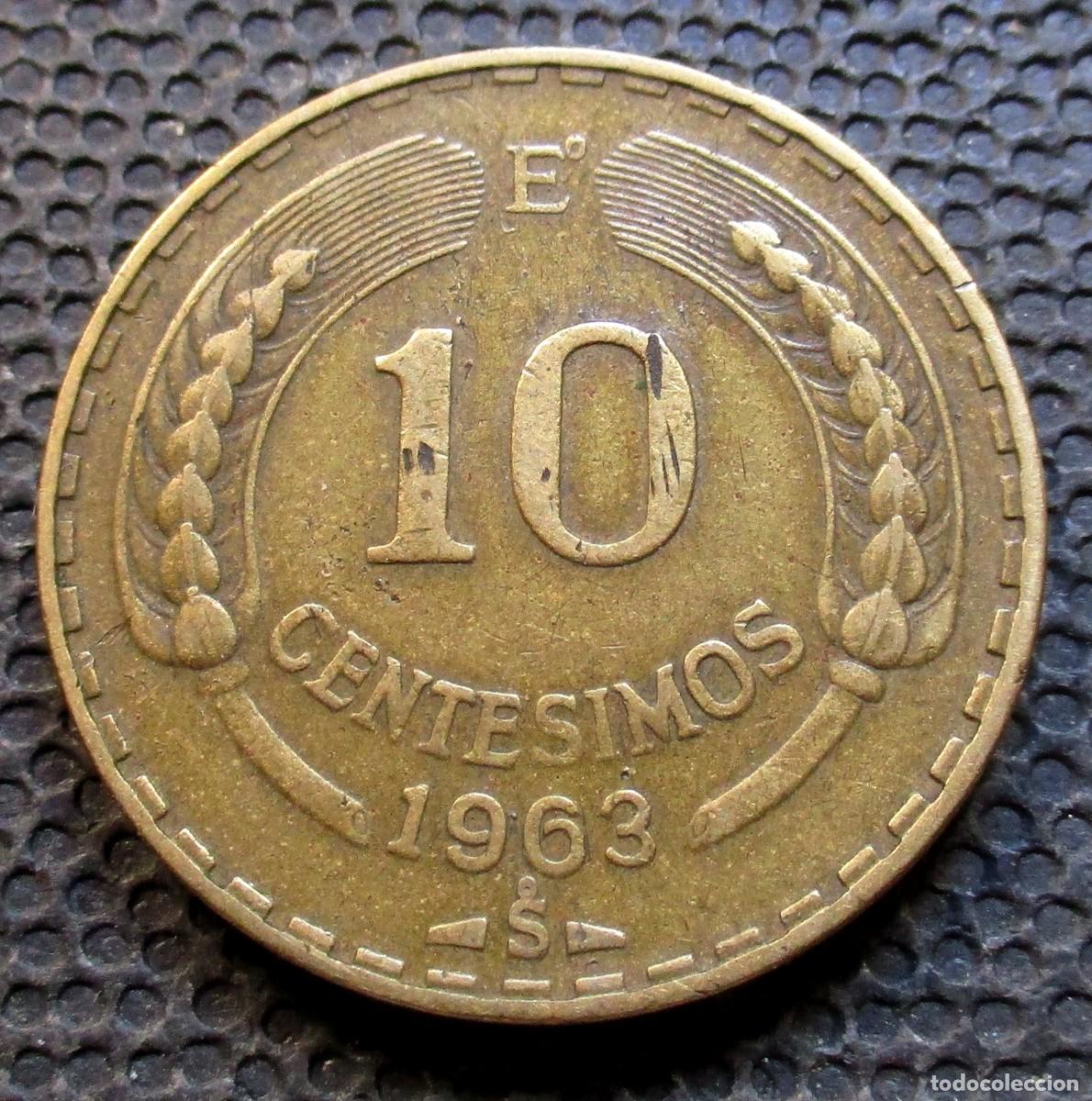 Monedas antiguas de Am&eacute;rica: CHILE 10 CENTESIMOS 1963 - (MI-208) - Foto 2