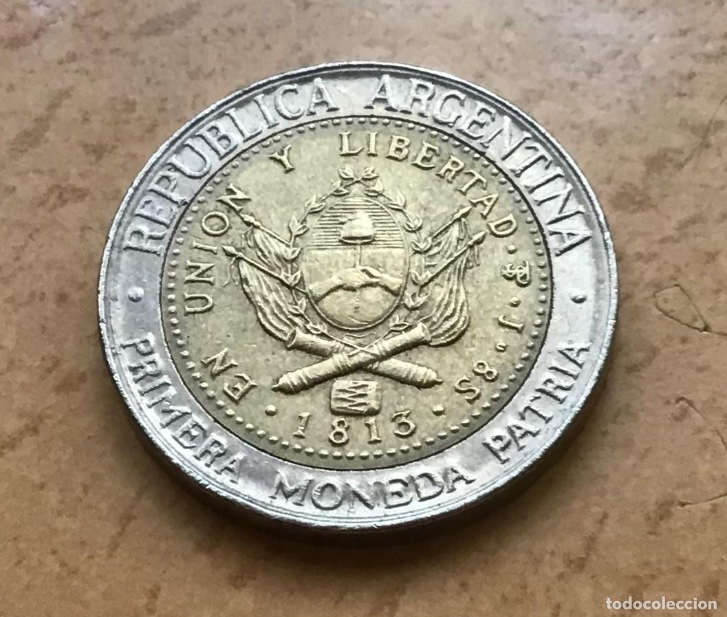 Monedas antiguas de Am&eacute;rica: 1 peso conmemorativo de Argentina. 200 Aniv. moneda nacional. A&ntilde;o 2013
