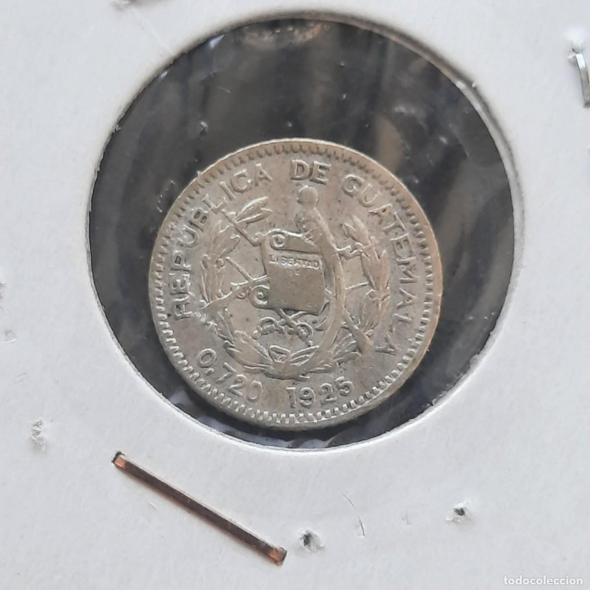 Monedas antiguas de Am&eacute;rica: MONEDA DE 5 CENTAVOS DE GUATEMALA DEL A&Ntilde;O 1925.DE PLATA. - Foto 1
