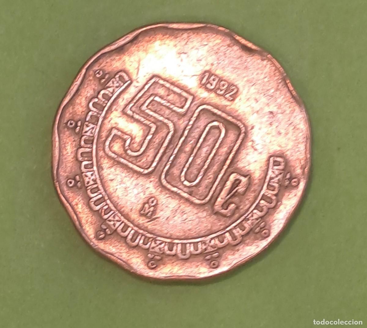 Monedas antiguas de Am&eacute;rica: MONEDA MEXICO 50 CENTAVOS A&Ntilde;O 1992 - Foto 2