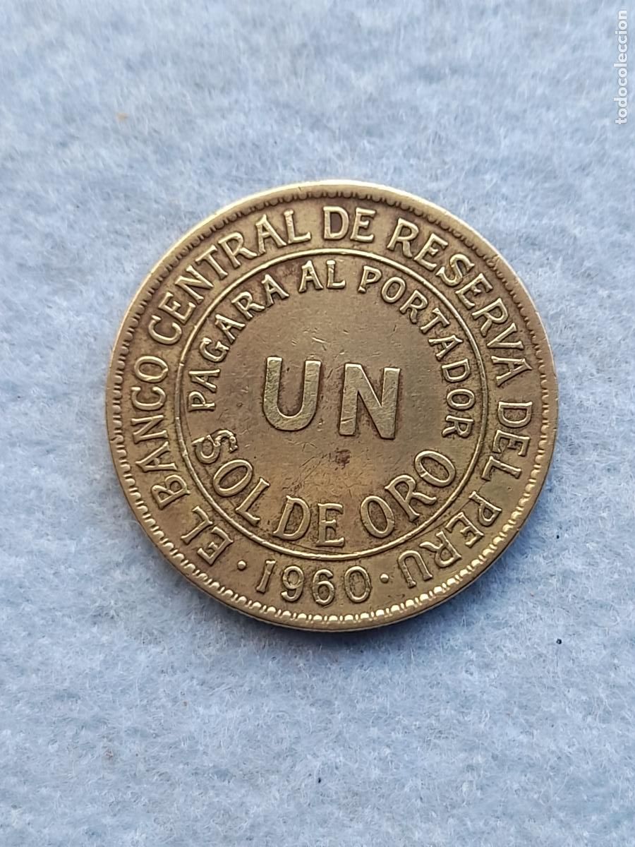 Monedas antiguas de Am&eacute;rica: Per&uacute;. 1 Sol de oro. A&ntilde;o 1960. - Foto 2