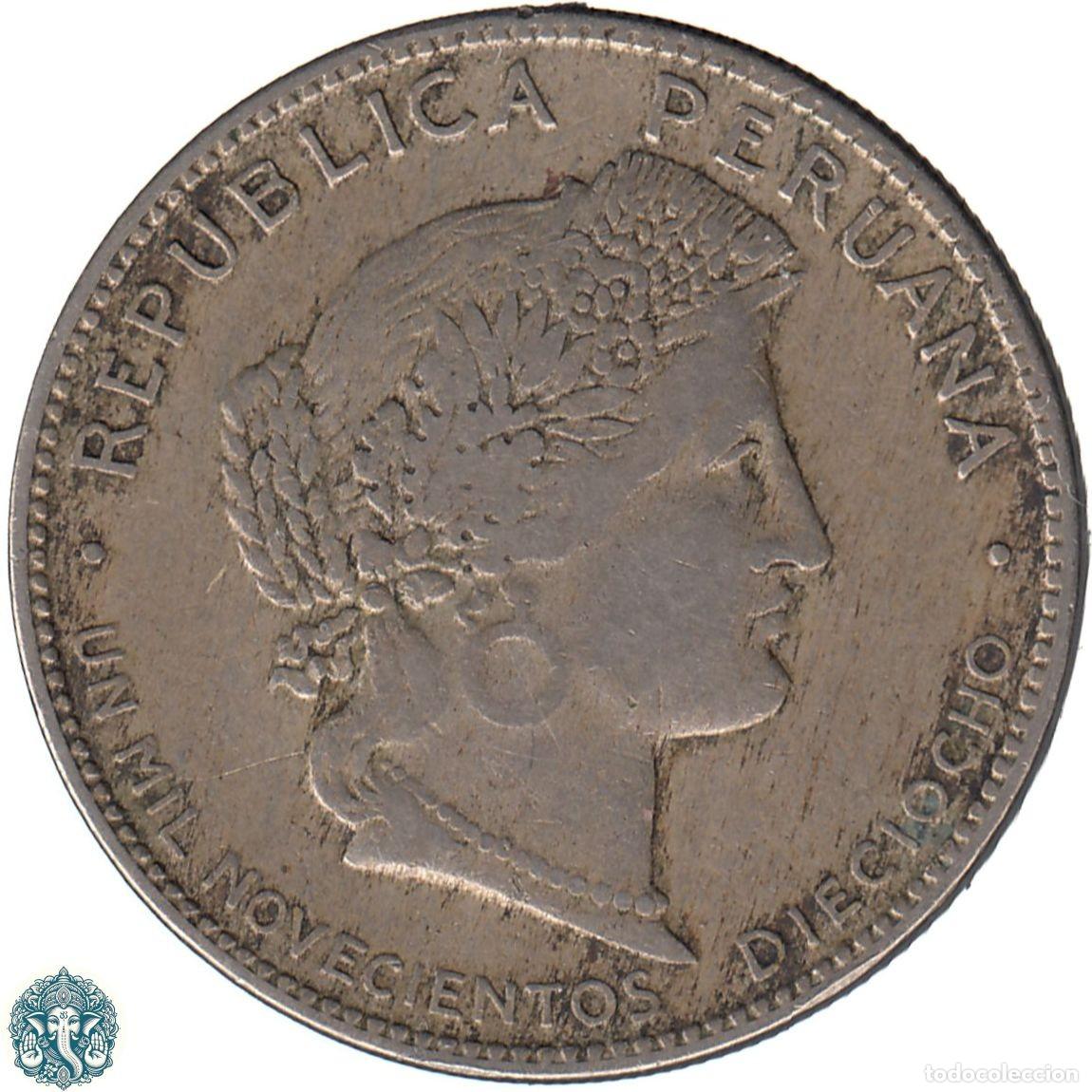 Monedas antiguas de Am&eacute;rica: PER&Uacute; 20 Centavos 1918 KM#215 - Foto 1