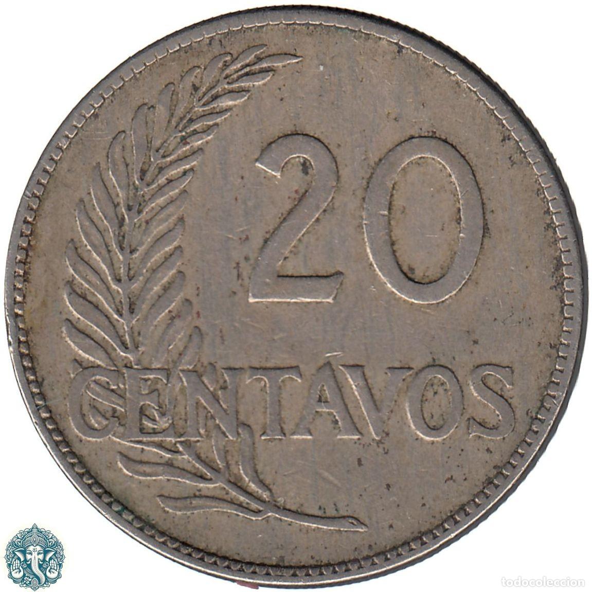 Monedas antiguas de Am&eacute;rica: PER&Uacute; 20 Centavos 1918 KM#215 - Foto 2