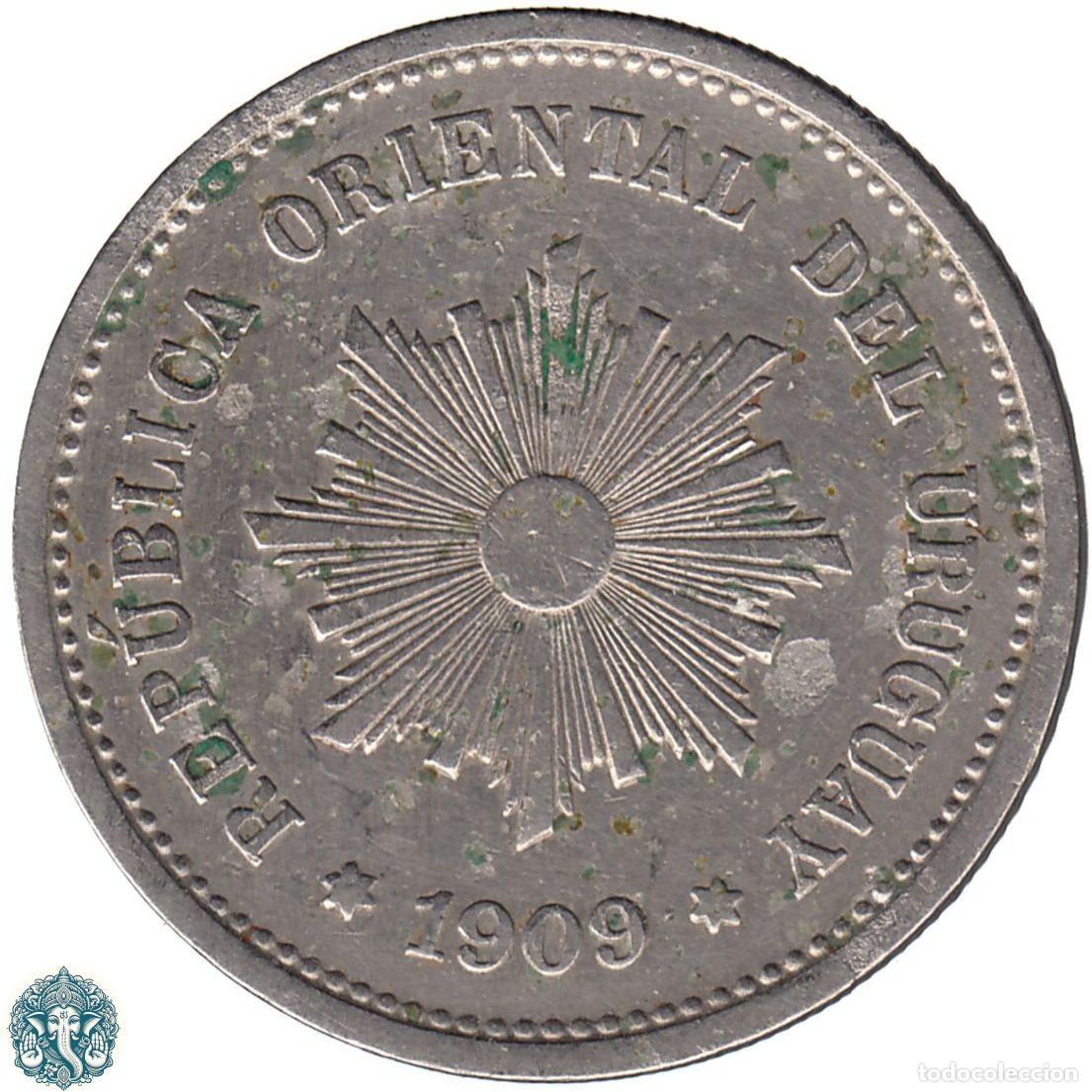 Monedas antiguas de Am&eacute;rica: URUGUAY 5 Cent&eacute;simos 1909 KM#21 - Foto 2