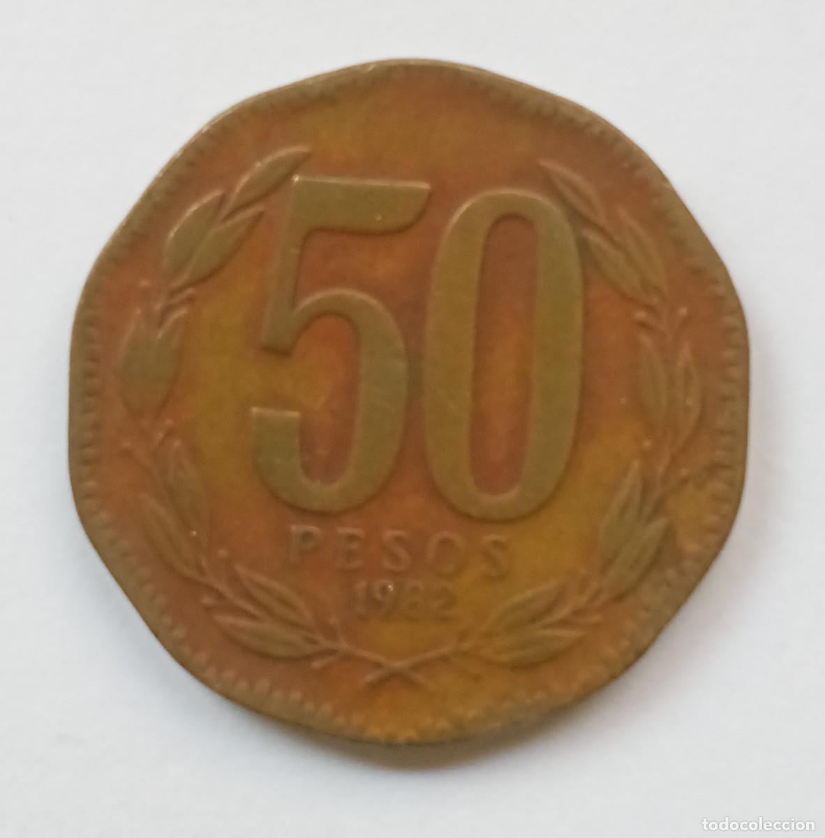 Monedas antiguas de Am&eacute;rica: CHILE 50 PESOS de 1982 - Foto 3