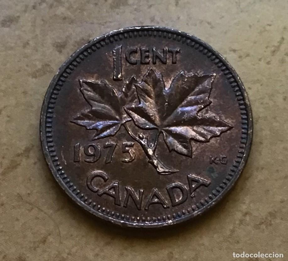 Monedas antiguas de Am&eacute;rica: 1 centavo de Canad&aacute;. A&ntilde;o 1975 - Foto 1