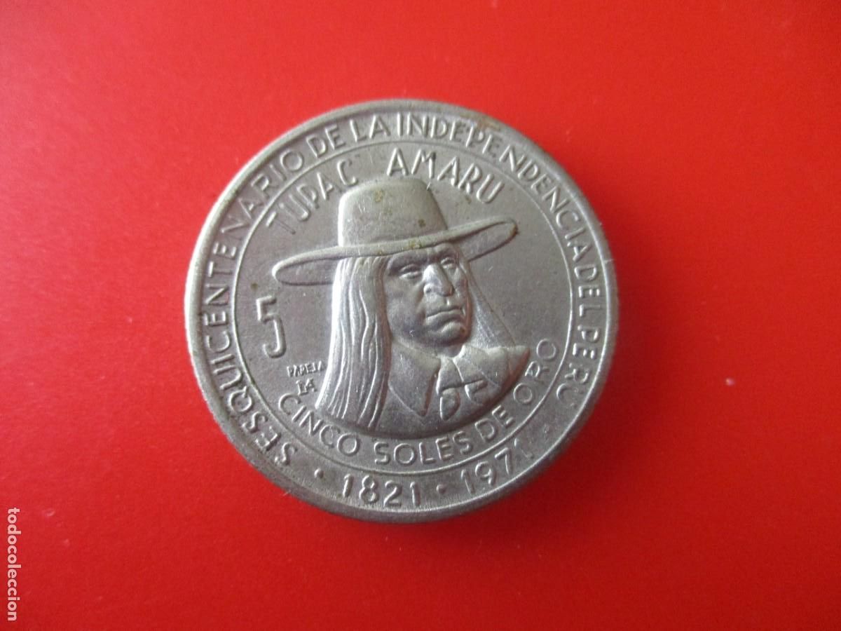 Monedas antiguas de Am&eacute;rica: Peru. moneda de 5 soles. 1971 - Foto 1