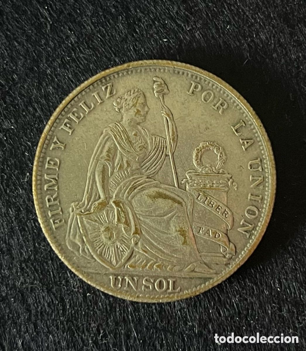 Monedas antiguas de Am&eacute;rica: Moneda 1 Sol Peru 1894 De Plata - Foto 1