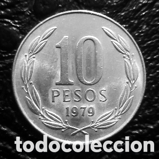Monedas antiguas de Am&eacute;rica: 10 PESOS CHILE 1979. - Foto 2