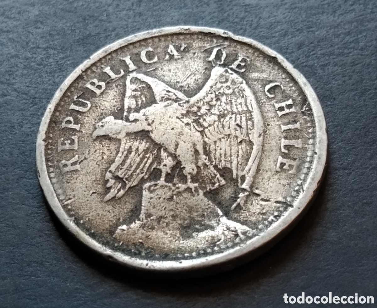 Monedas antiguas de Am&eacute;rica: MONEDA - CHILE 20 CENTAVOS 1923 (UN POCO DOBLADA) - Foto 4
