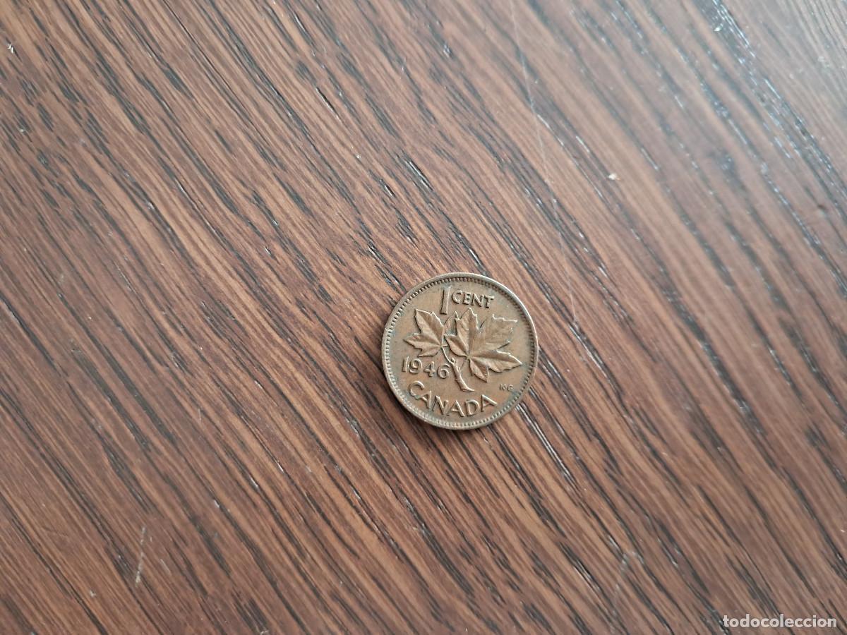 Monedas antiguas de Am&eacute;rica: moneda de Canad&aacute;, 1 cent, a&ntilde;o 1946. - Foto 2