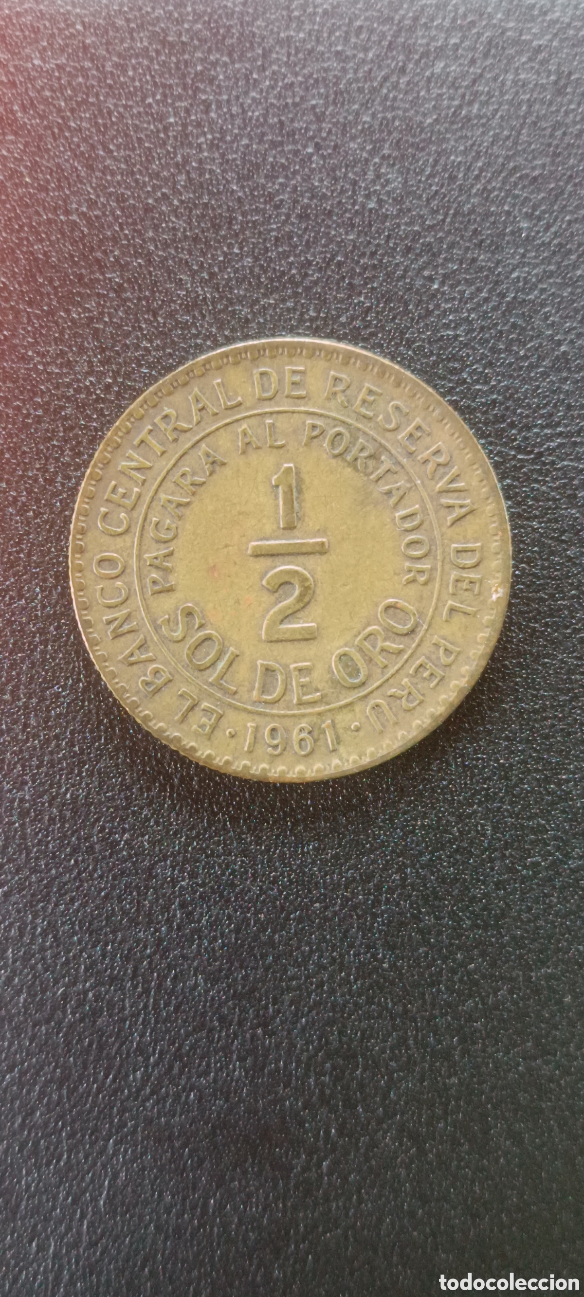 Monedas antiguas de Am&eacute;rica: Peru 1/2 sol de oro 1961 - Foto 1