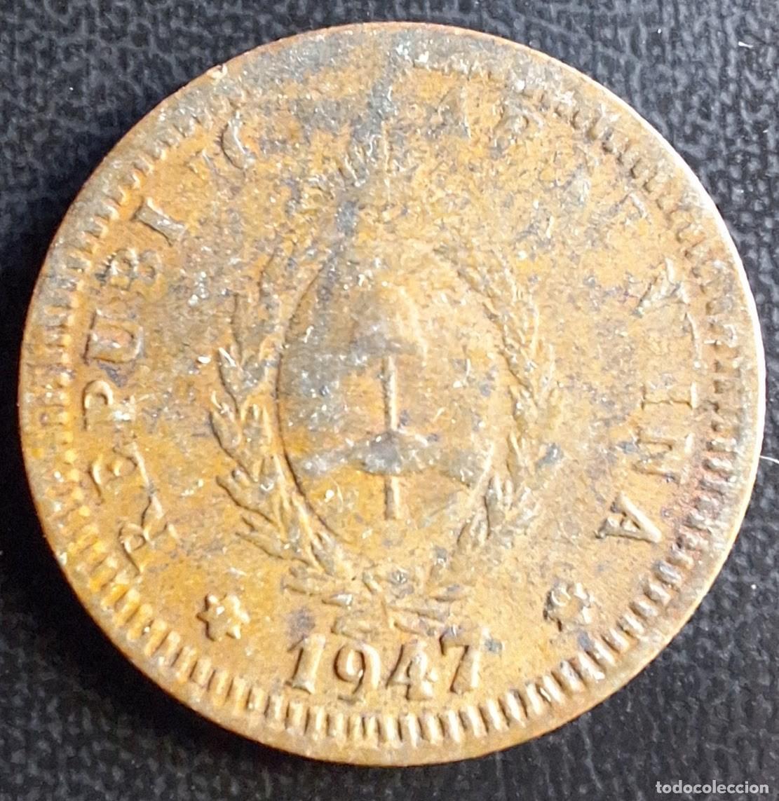 Monedas antiguas de Am&eacute;rica: 2 Centavos 1947 - Argentina - Foto 1