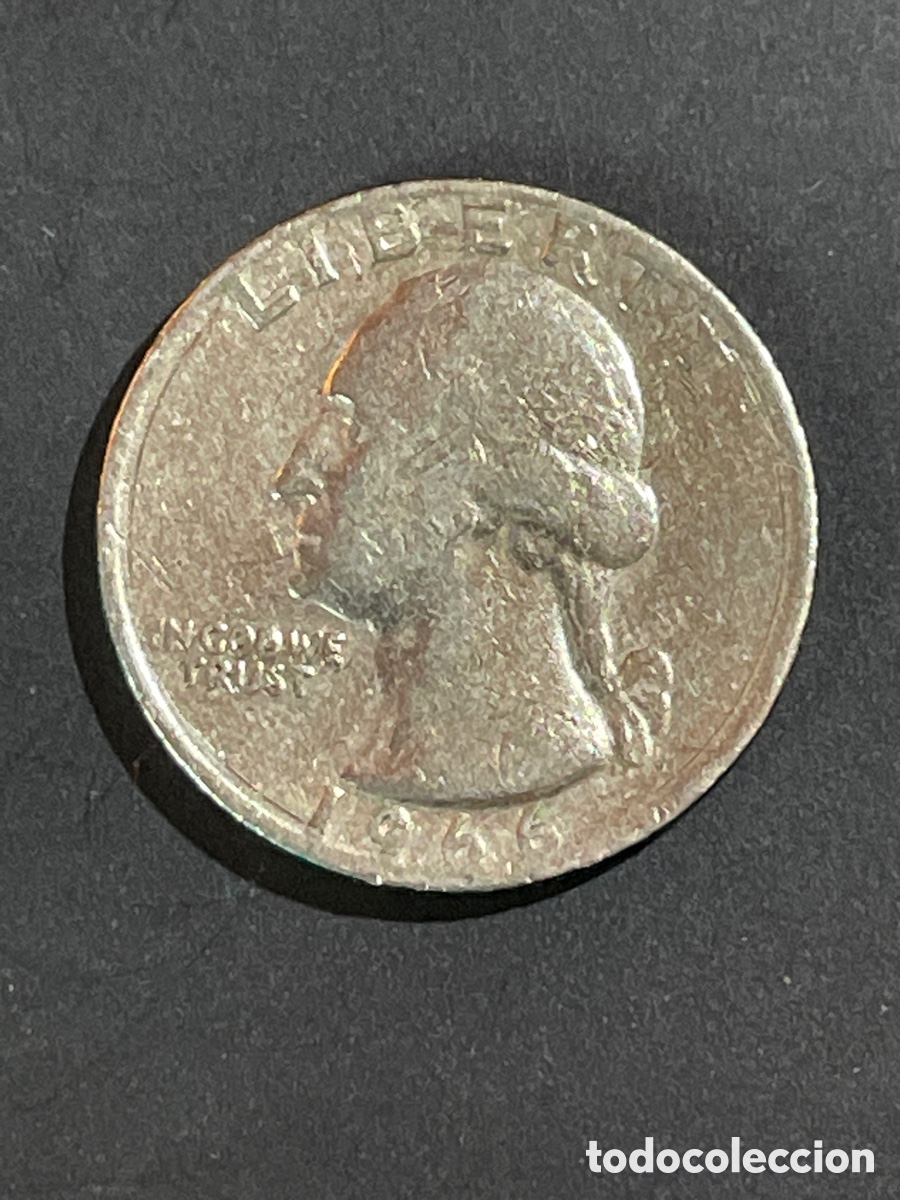 Monedas antiguas de Am&eacute;rica: 1/4 d&oacute;lar a&ntilde;o 1966 EEUU - Foto 1