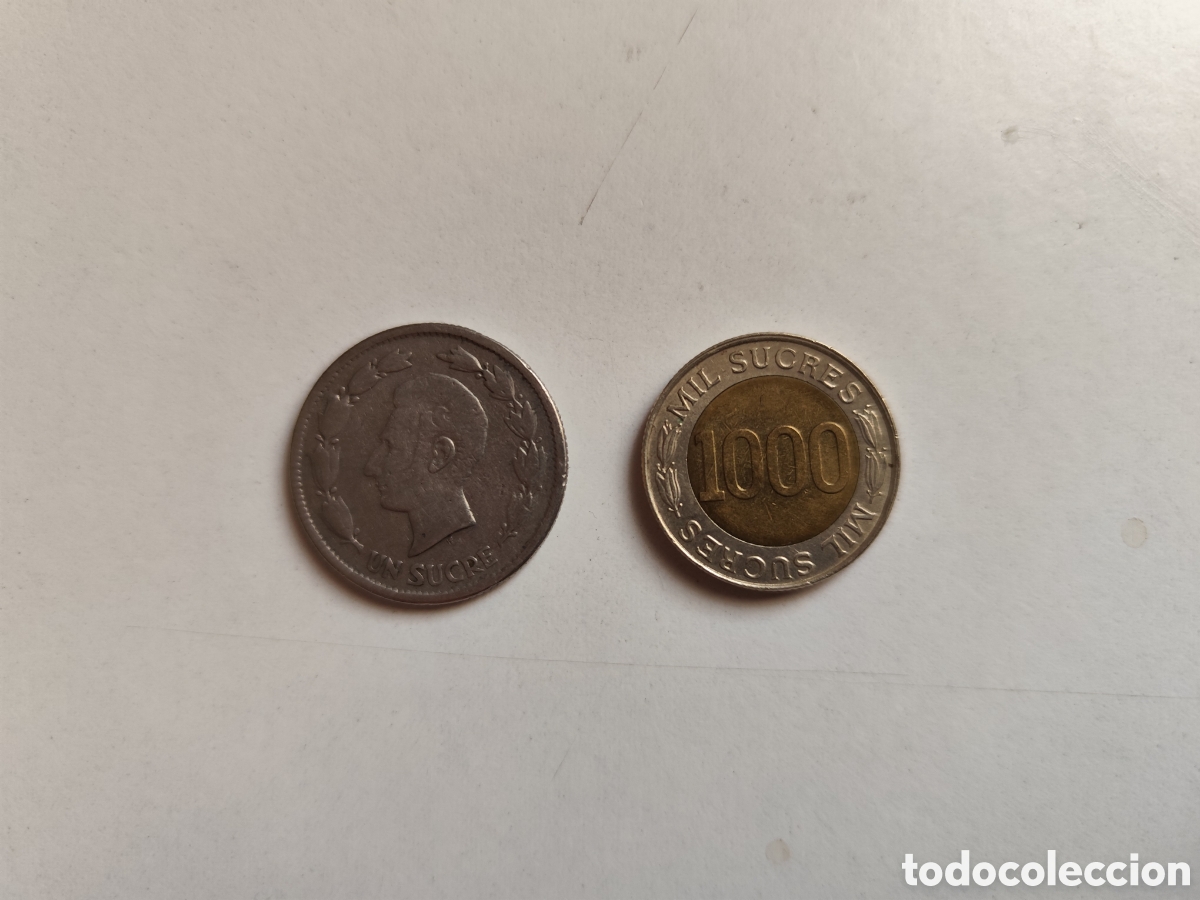 Monedas antiguas de Am&eacute;rica: Monedas Ecuador. Lote 2 monedas - Foto 2