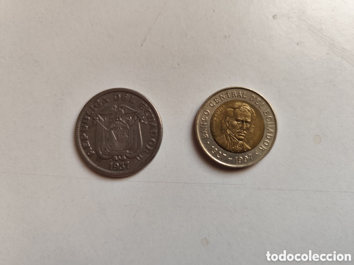 Monedas antiguas de Am&eacute;rica: Monedas Ecuador. Lote 2 monedas - Foto 1