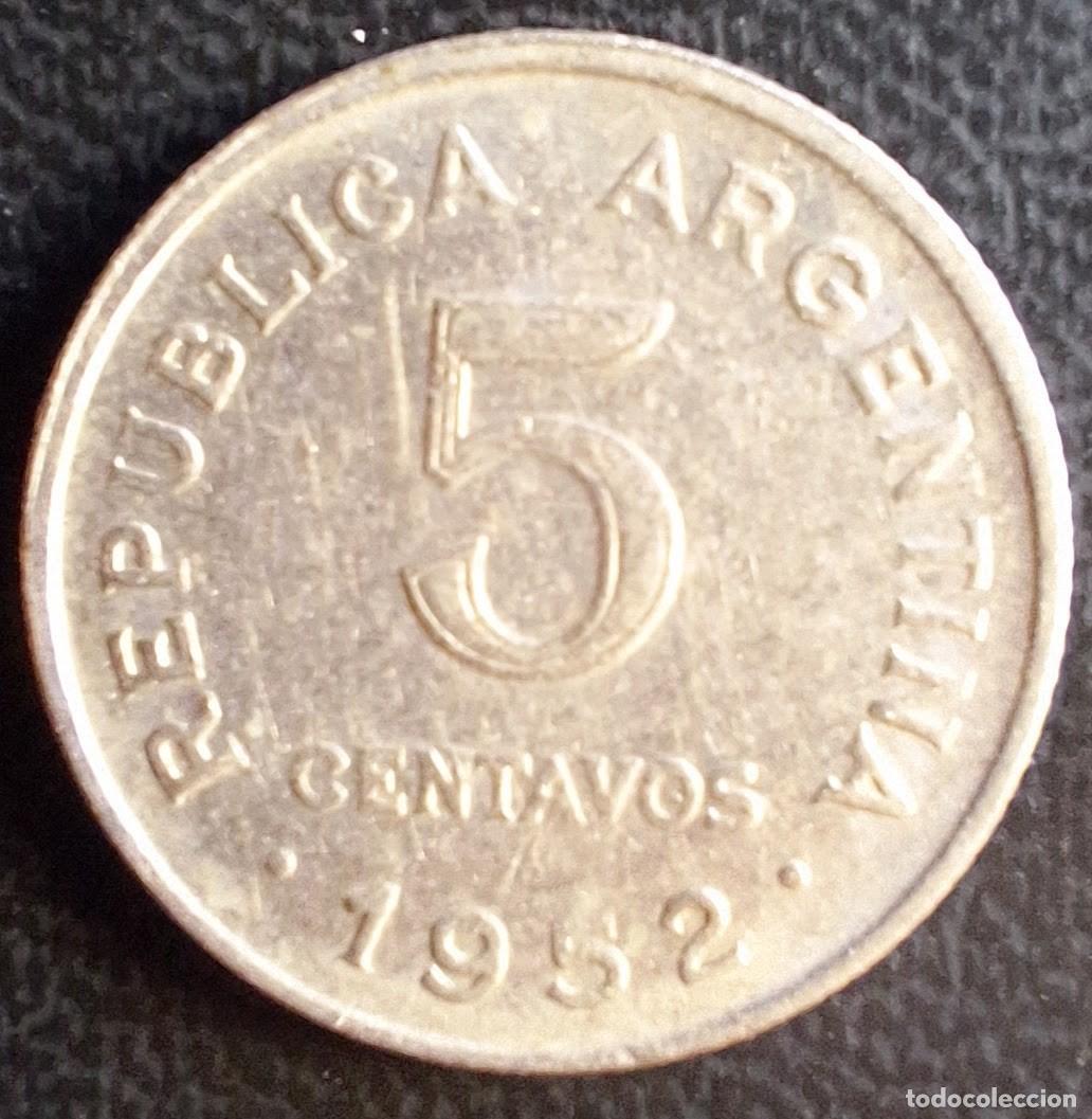 Monedas antiguas de Am&eacute;rica: 5 Centavos 1952 - Argentina - Foto 1