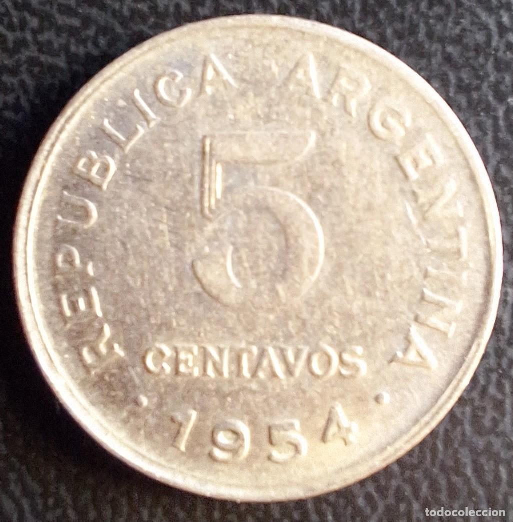 Monedas antiguas de Am&eacute;rica: 5 Centavos 1954 - Argentina - Foto 1