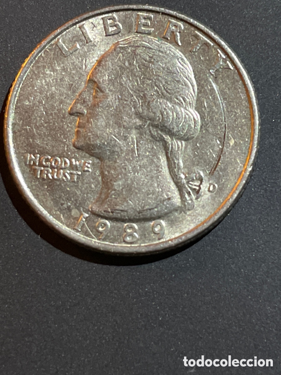 Monedas antiguas de Am&eacute;rica: 1/4 d&oacute;lar a&ntilde;o 1989 EEUU - Foto 1