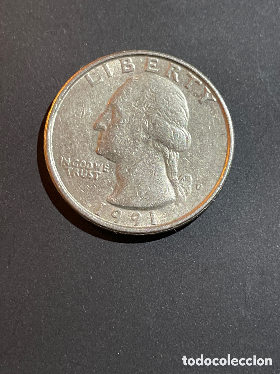 Monedas antiguas de Am&eacute;rica: 1/4 d&oacute;lar EEUU a&ntilde;o 1991 - Foto 1