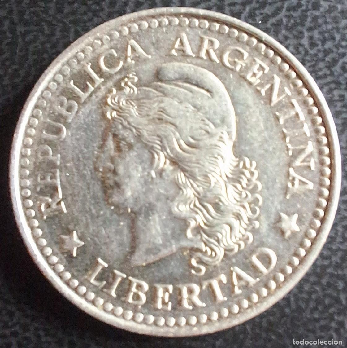 Monedas antiguas de Am&eacute;rica: 10 Centavos 1957 - Argentina - Foto 2