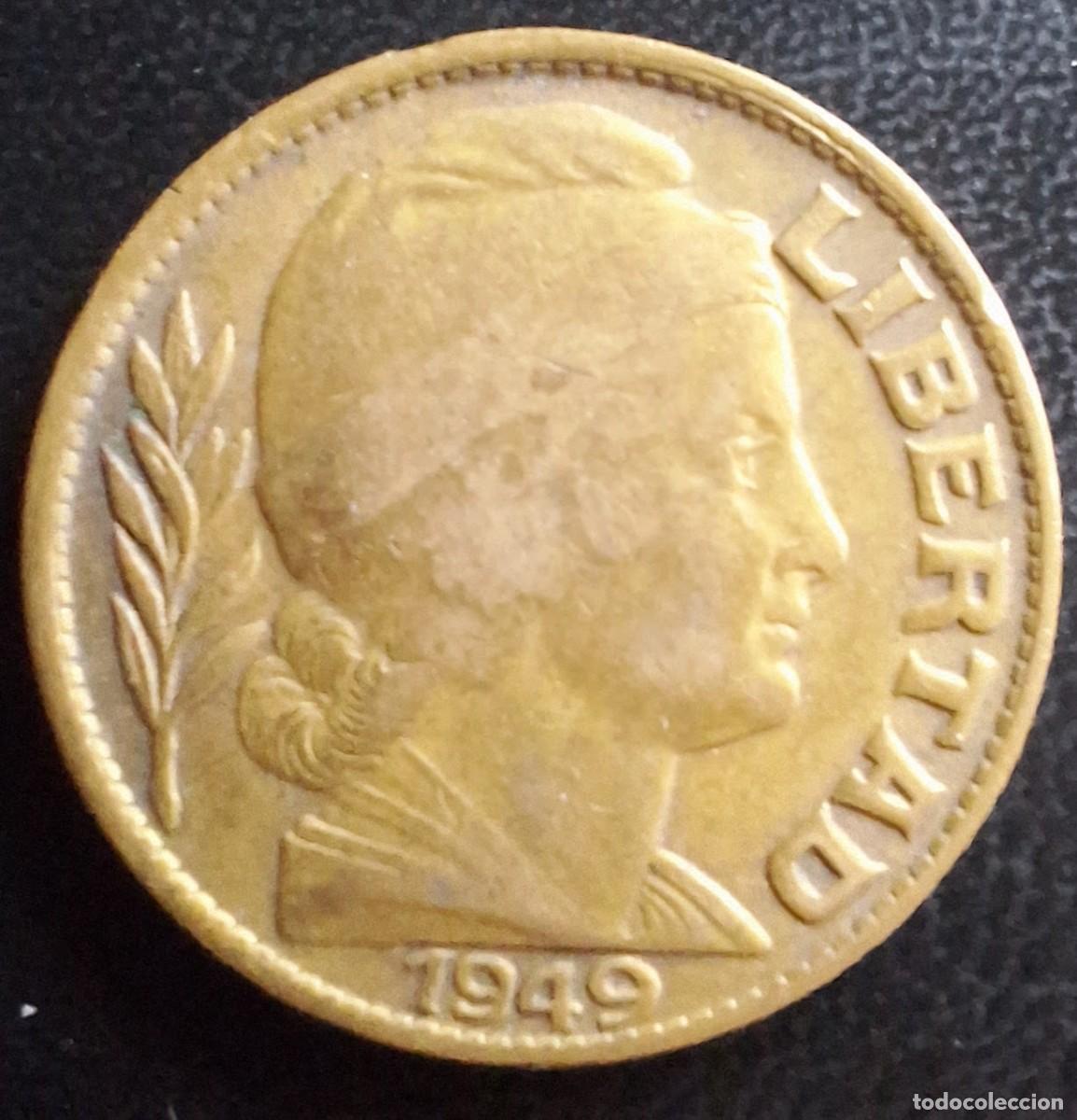 Monedas antiguas de Am&eacute;rica: 20 Centavos 1949 - Argentina - Foto 1