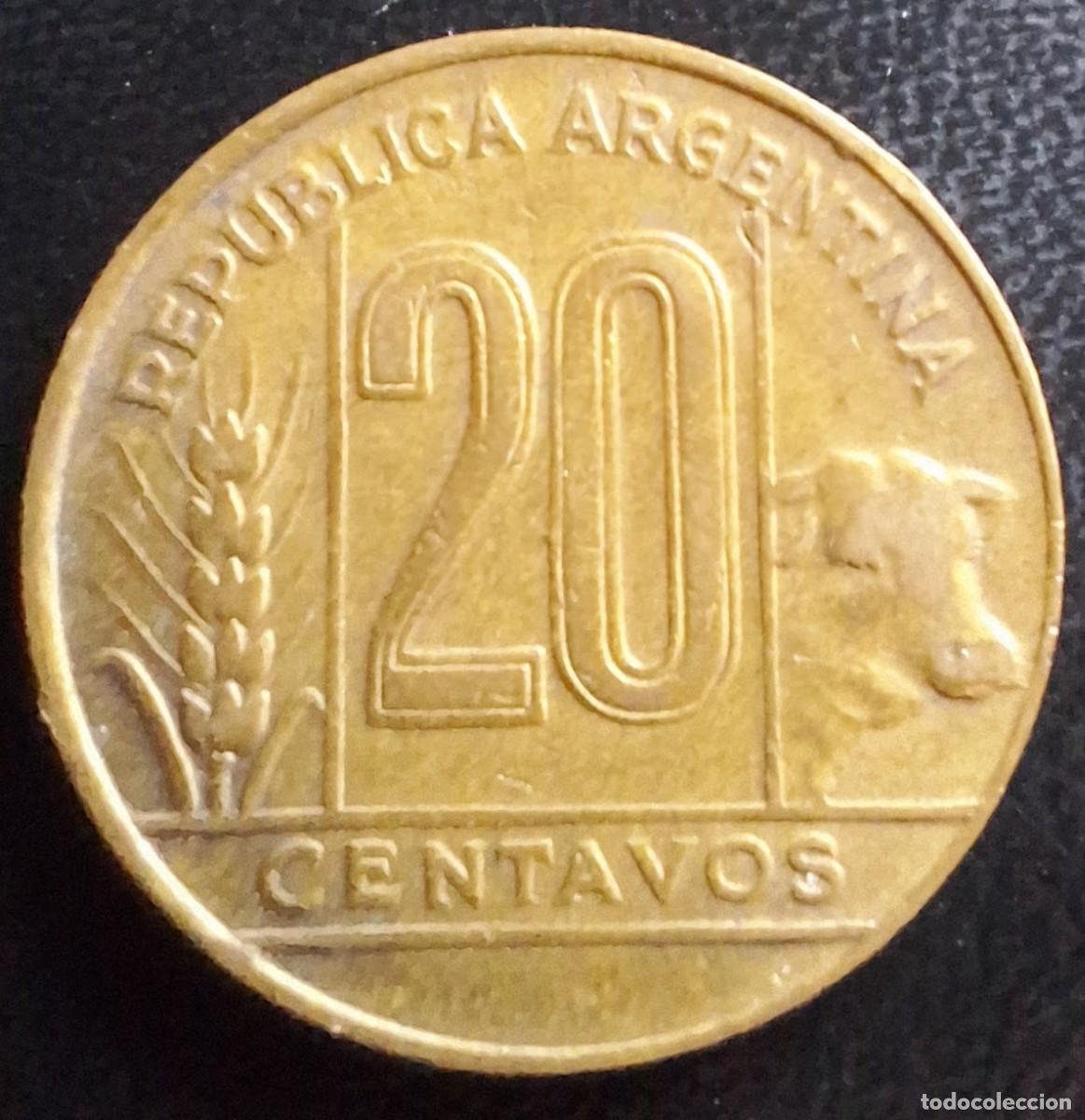 Monedas antiguas de Am&eacute;rica: 20 Centavos 1949 - Argentina - Foto 2