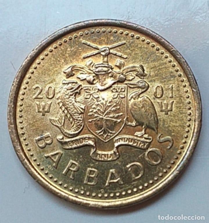 Monedas antiguas de Am&eacute;rica: Moneda 5 cents 2001 Barbados - Foto 2