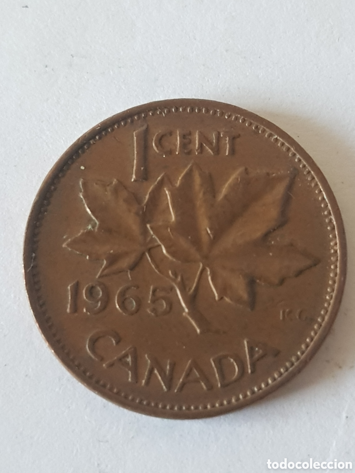 Monedas antiguas de Am&eacute;rica: 1 Cent Canada 1965 C&eacute;ntimo - Foto 1
