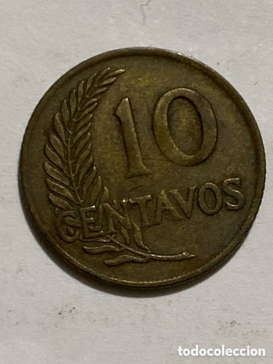 Monedas antiguas de Am&eacute;rica: Peru 10 centavos 1957 - Foto 2
