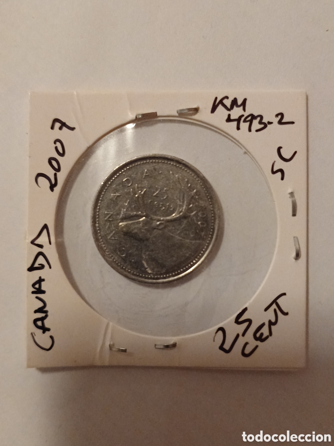 Monedas antiguas de Am&eacute;rica: Moneda Canad&aacute; 25cent a&ntilde;o 2007 sin circular - Foto 3