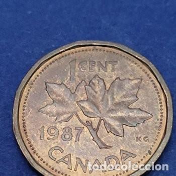 Monedas antiguas de Am&eacute;rica: Moneda 1 centavo 1987 Canad&aacute; - Foto 2