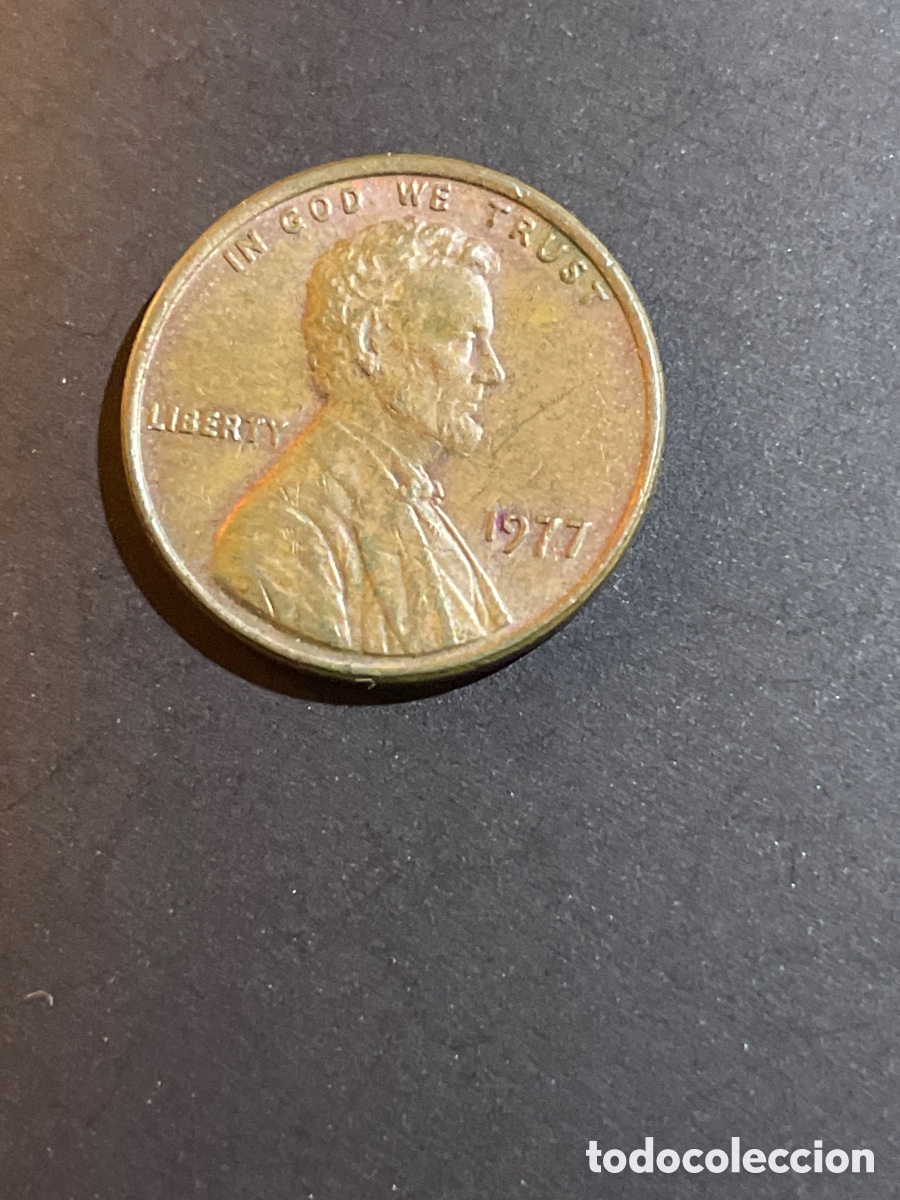 Monedas antiguas de Am&eacute;rica: 1 cent EEUU a&ntilde;o 1977 - Foto 1