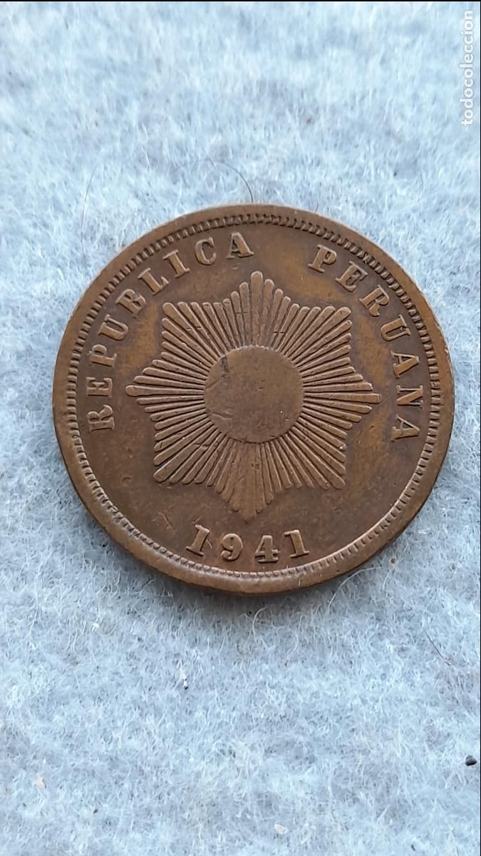 Monedas antiguas de Am&eacute;rica: Per&uacute;. 2 Centavos. A&ntilde;o 1941. - Foto 2