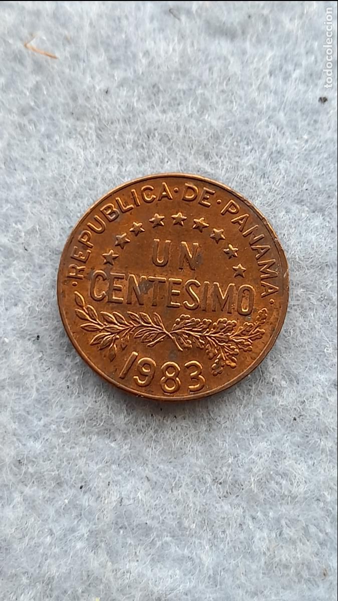 Monedas antiguas de Am&eacute;rica: Panam&aacute;. 1 Cent&eacute;simo. A&ntilde;o 1983. - Foto 2
