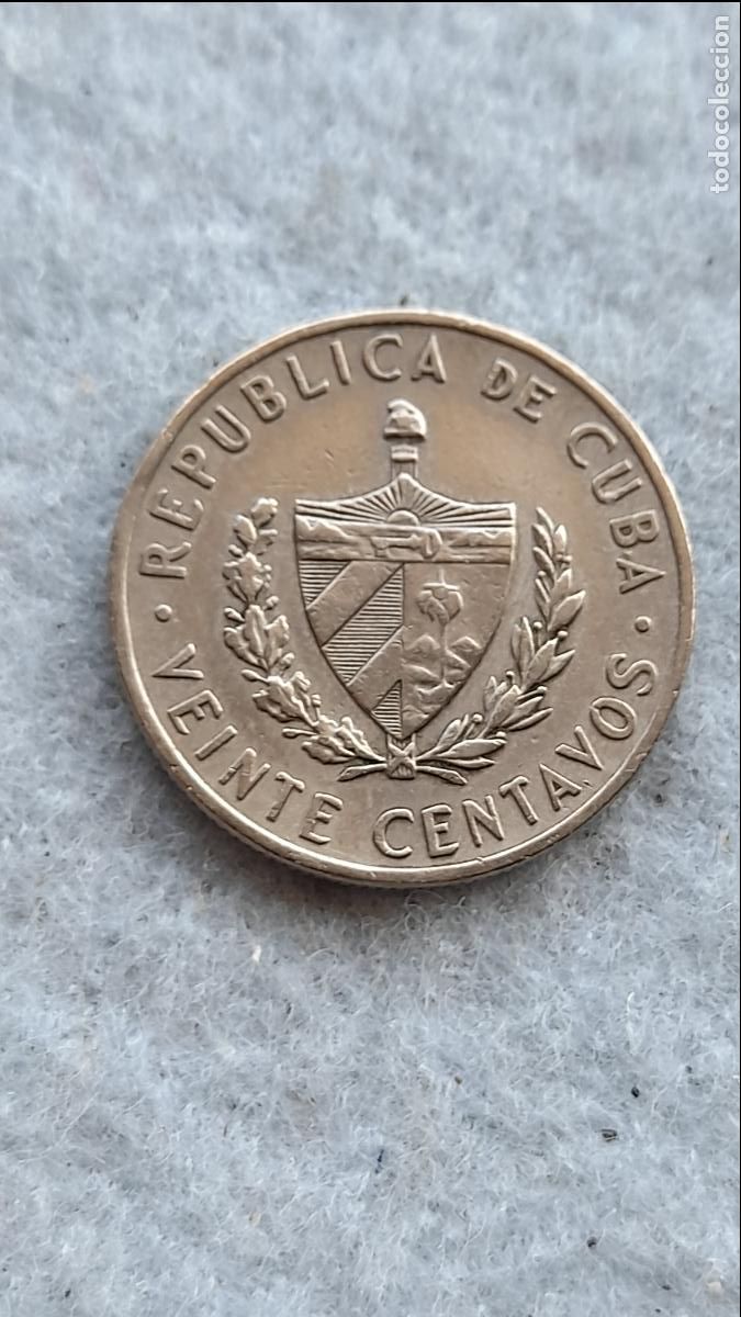 Monedas antiguas de Am&eacute;rica: Cuba. 20 Centavos. A&ntilde;o 1968. - Foto 2