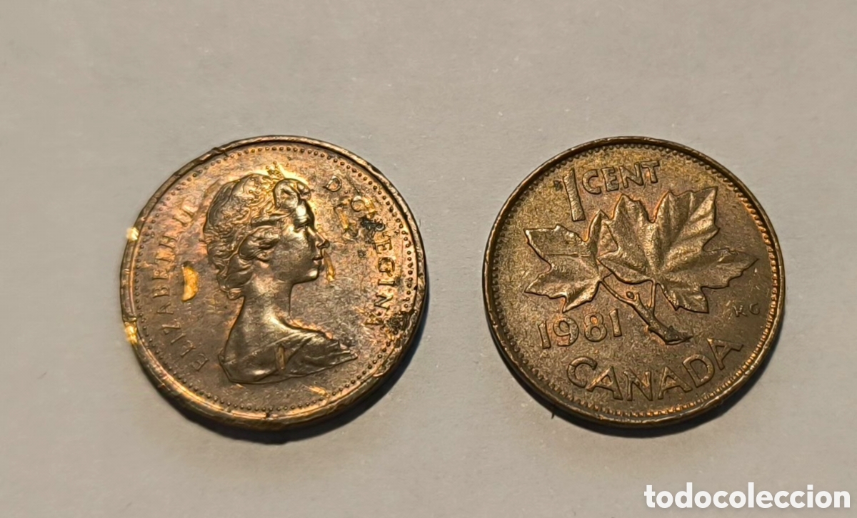Monedas antiguas de Am&eacute;rica: 9 Monedas 1 centavo Canad&aacute; - Foto 2