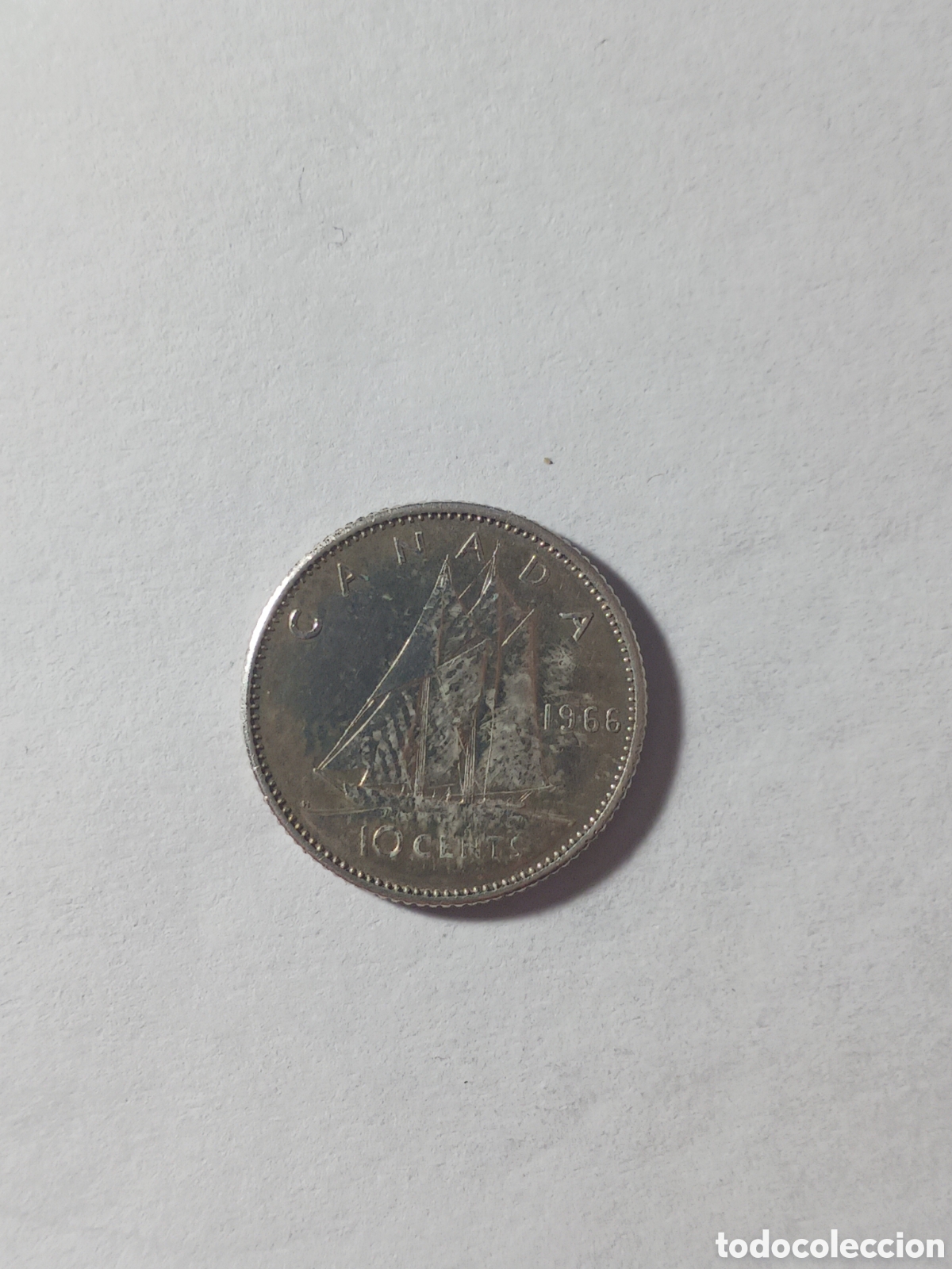 Monedas antiguas de Am&eacute;rica: 10 c&eacute;ntimos 1966 Canad&aacute; en plata - Foto 1
